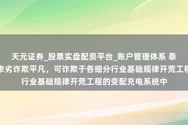 天元证券_股票实盘配资平台_账户管理体系 泰永长征：公司居品卑劣诈欺平凡，可诈欺于各细分行业基础规律开荒工程的变配充电系统中