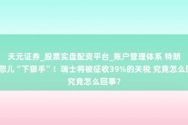 天元证券_股票实盘配资平台_账户管理体系 特朗普一忽儿“下狠手”！瑞士将被征收39%的关税 究竟怎么回事？