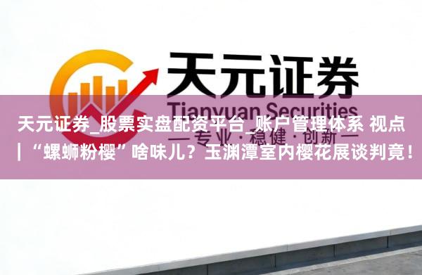 天元证券_股票实盘配资平台_账户管理体系 视点｜“螺蛳粉樱”啥味儿？玉渊潭室内樱花展谈判竟！